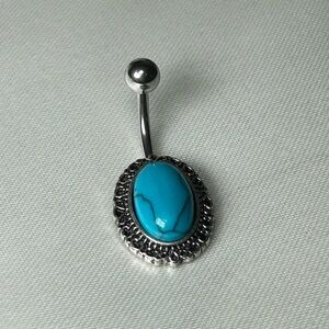 NEW Silver and Turquoise stone Belly Button Ring